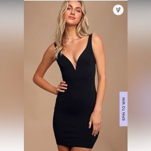 Lulus mini black bodycon dress size s